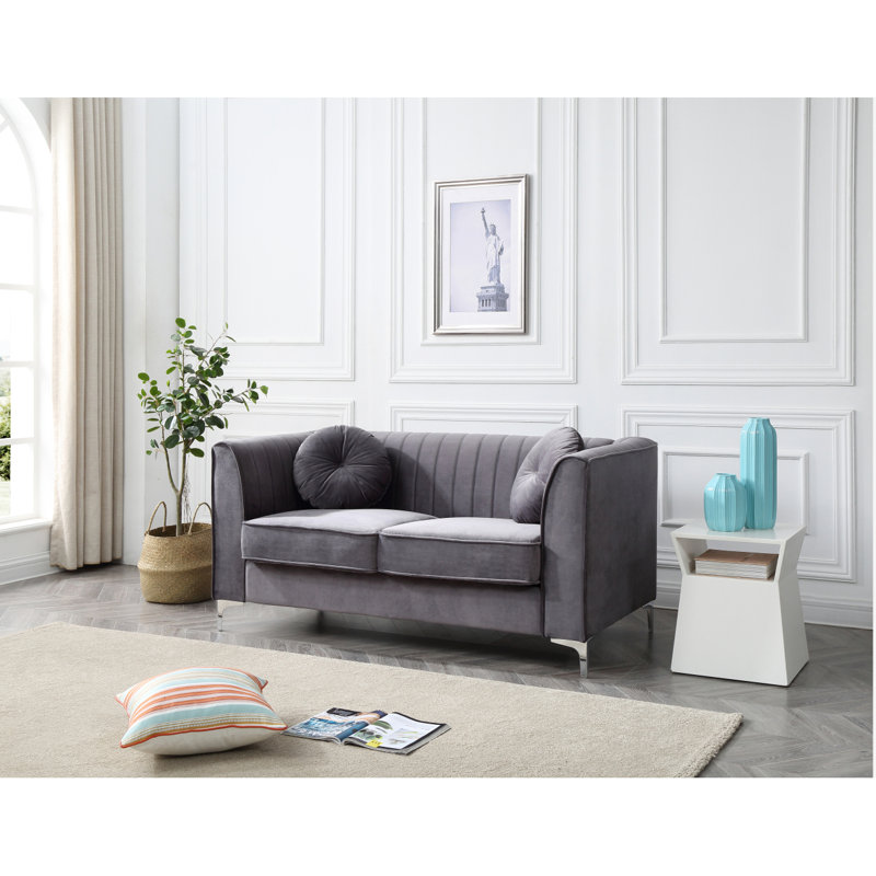 Causeuse moderne 2 boîtes Modern Canapé Glory Furniture Delray, Gris