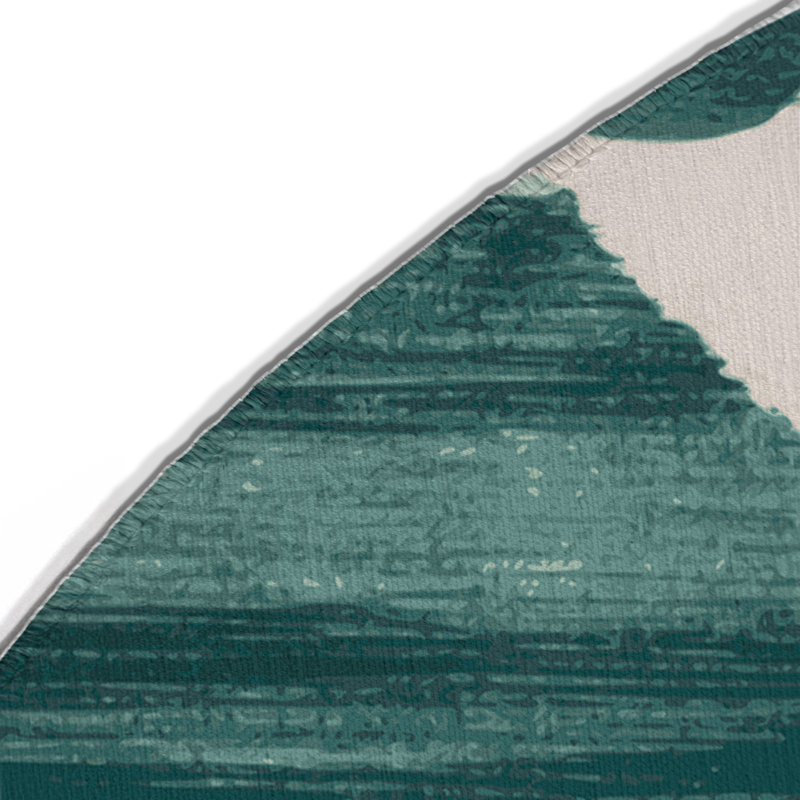 Watercolor Blue Indoor and Outdoor Area Rug, Round 5'