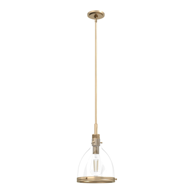 Van Nuys 1 Light Bell Pendant, Alturas Gold, 15.75" H x 10" W x 10" D