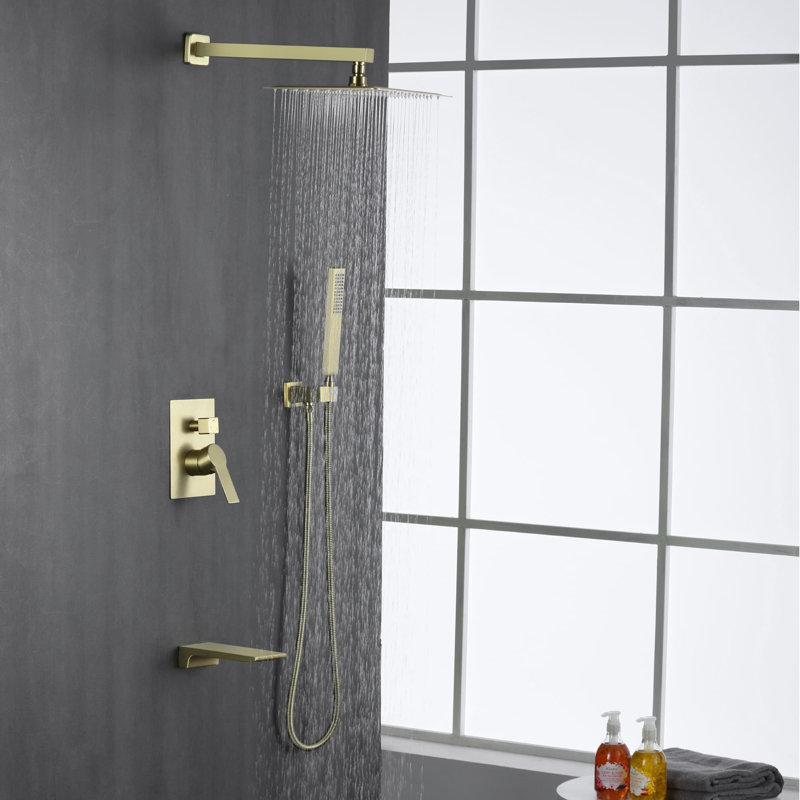All-In-One Kit with Rough in-Valve, Brushed Gold