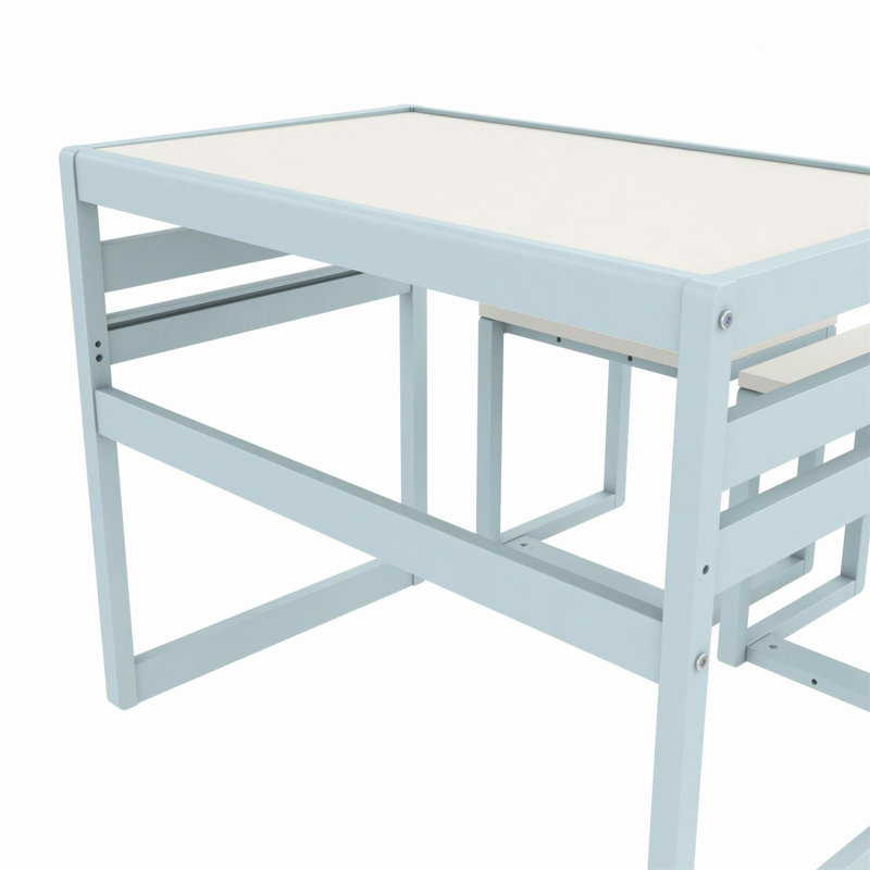 3-Piece Kids Activity Table Set, White;Blue