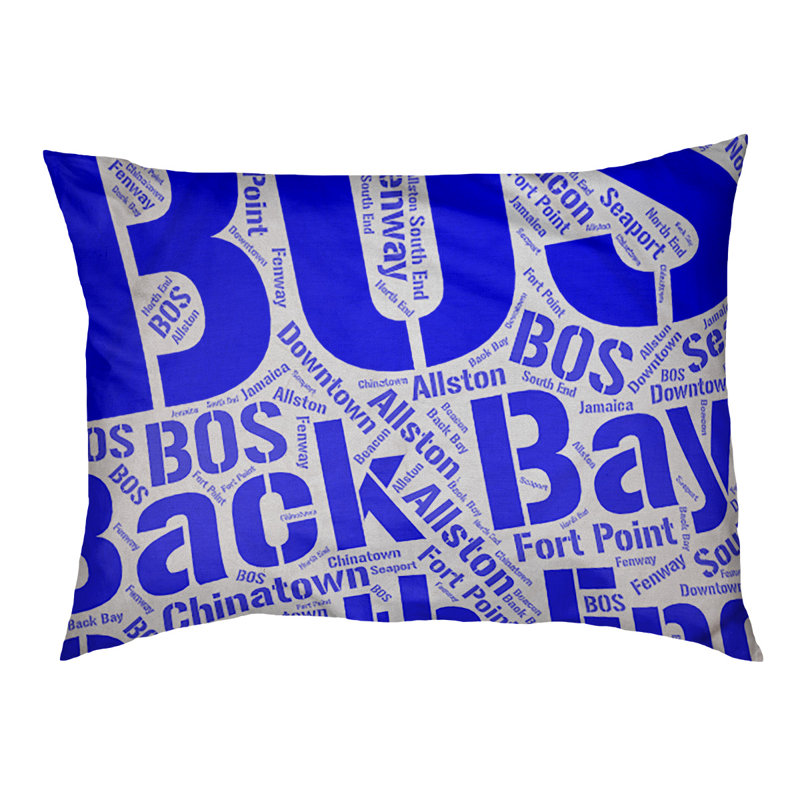 Coussin de chien « districts », Grand (l 40 po x P 30 po x H 14 po), Boston, Bleu