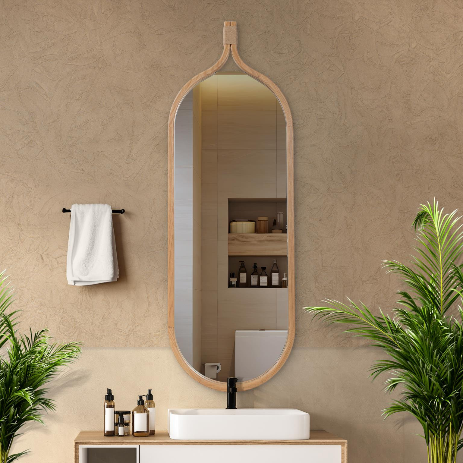 The Ulah Collection Mirror, 55.75" x 18.5", Oval