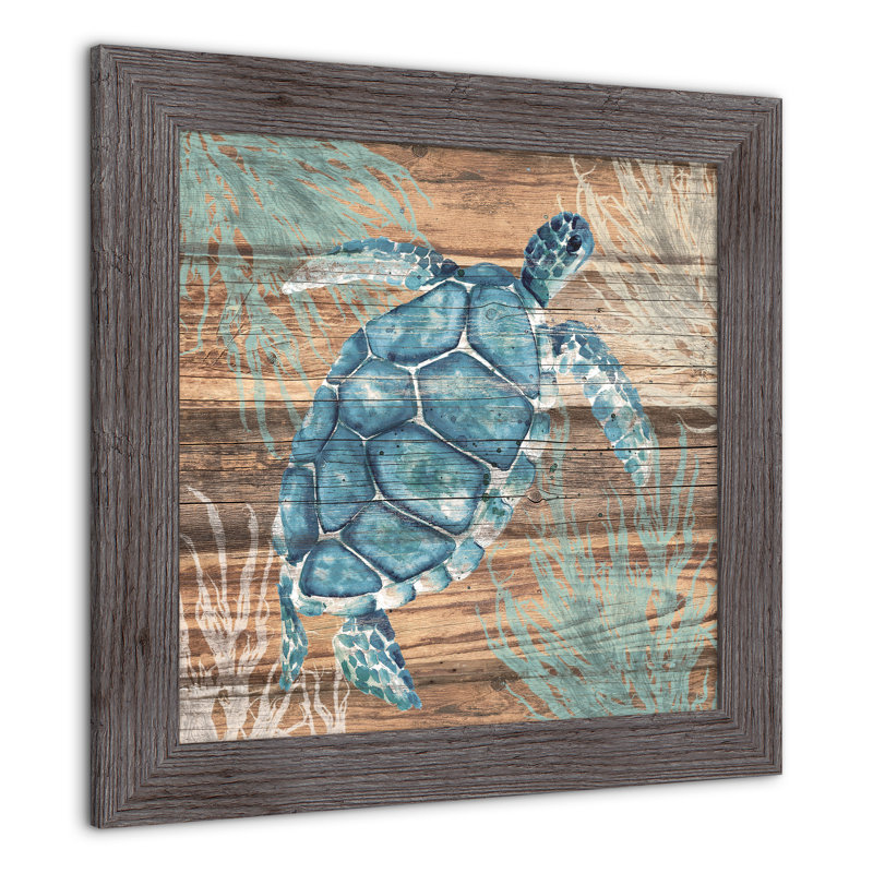 " Turtle On Wood ", 16" H x 16" W x 0.75" D