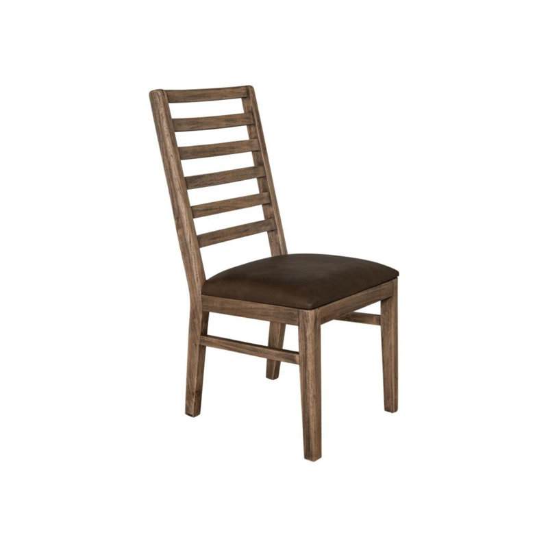 Balam, table de salle à manger ronde avec 4 chaises à dossier échelle en bois