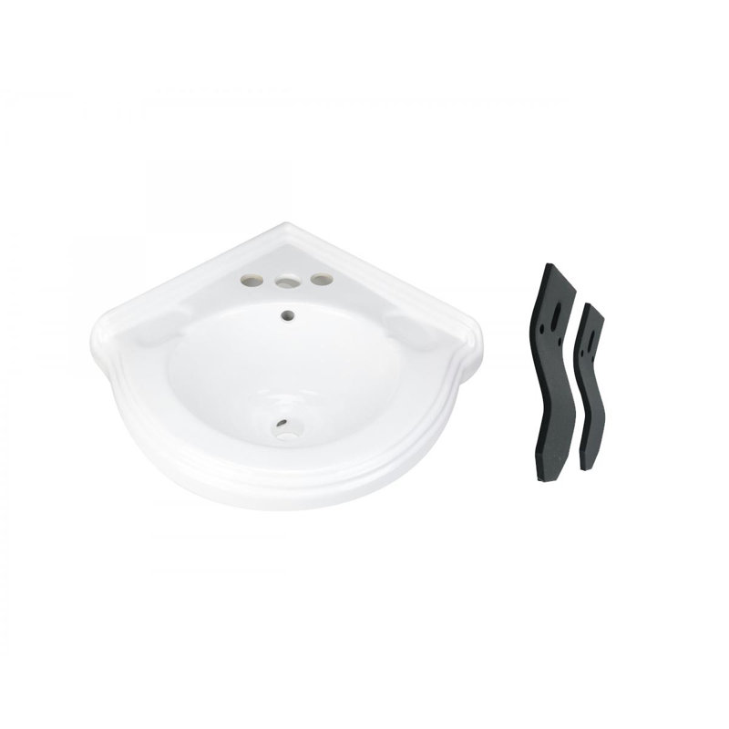 22" Corner Specialty Corner Bathroom Sink with Overflow