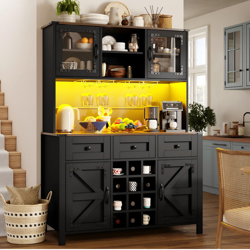 170cm Kitchen Pantry, Black