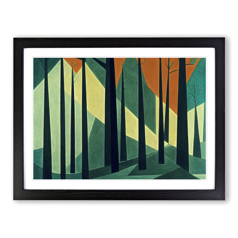 Resplendent Forest - Single Picture Frame Painting, Black Framed, 46cm H x 64cm W x 2cm D