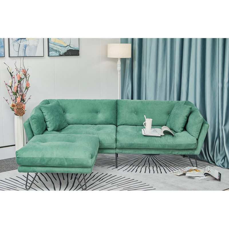 Canapé rembourré 85,83 po Kaeli, Chenille verte