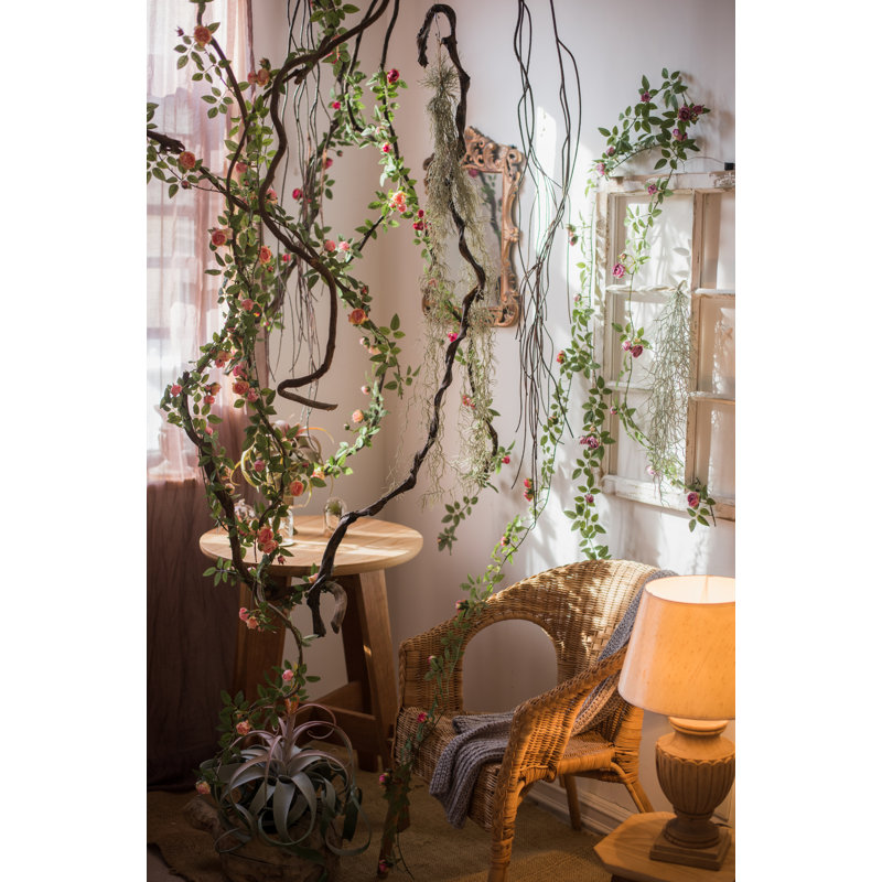 Tige de roses de vigne en soie, Rose
