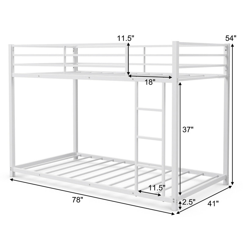Carson Kids Twin Over Twin Bunk Bed, White
