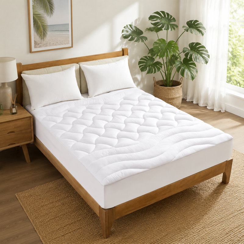 Protège-matelas imperméable et rafraîchissant d'été lavable à la machine, Grand lit
