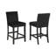 Ensemble de salle à manger à hauteur de comptoir 5 pièces, table carrée en faux marbre blanc avec chaises capitonnées noires capitonnées