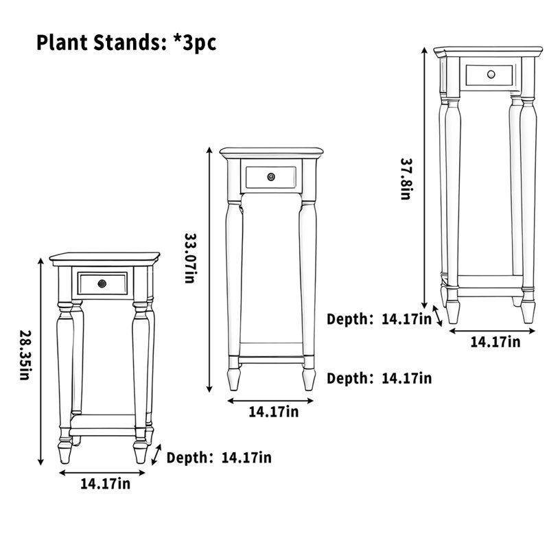 Classic Solid Wood Stand Open Shelves Rounded