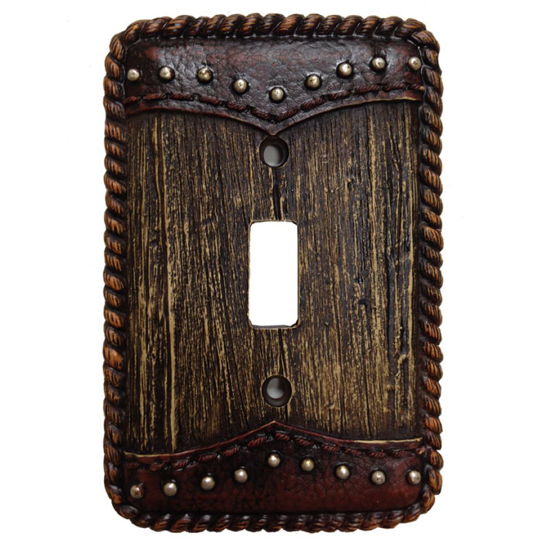 Woodgrain 1-Gang Toggle Light Switch Wall Plate