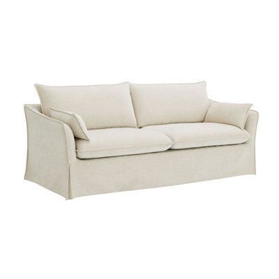Shane Beige Linen Sofa w/2 Pillows