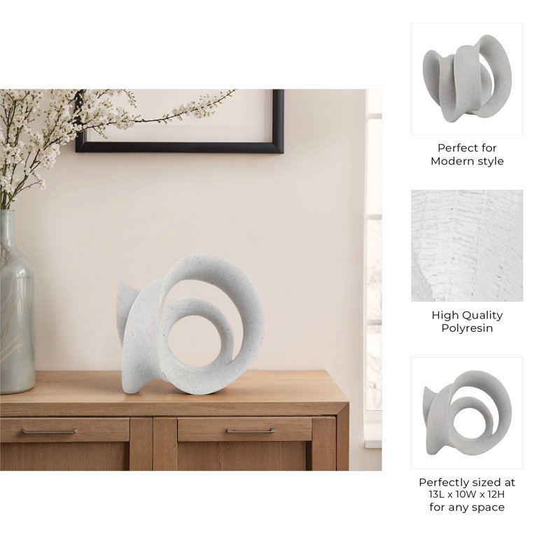 Sagebrook Home 13" Menen Large Loop Statuary, Gray