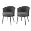 Ensemble repas d'extérieur en bois d'acacia de qualité supérieure avec chaises en corde et coussins gris foncé, 1 table et 6 chaises-1495517926