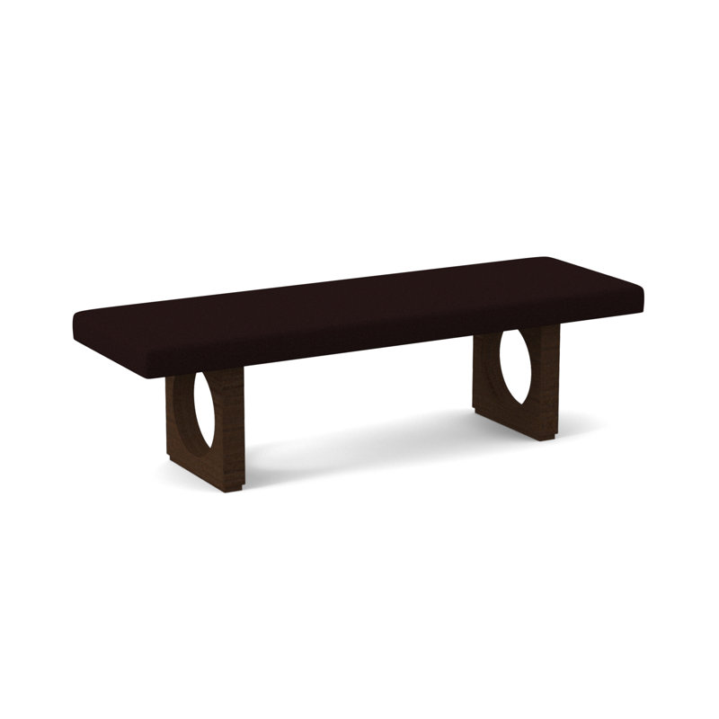 Void Upholstered Bench, American Walnut, Venice Ivory