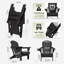 Ensemble de 6 chaises Adirondack pliantes, chaises de foyer, porte-gobelet, PEHD toutes saisons-1609451532