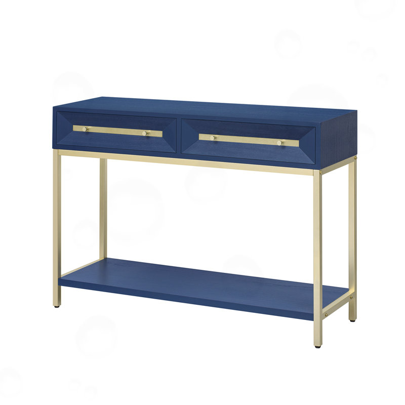 Zephira Console Table With 2 Drawers, Navy Blue