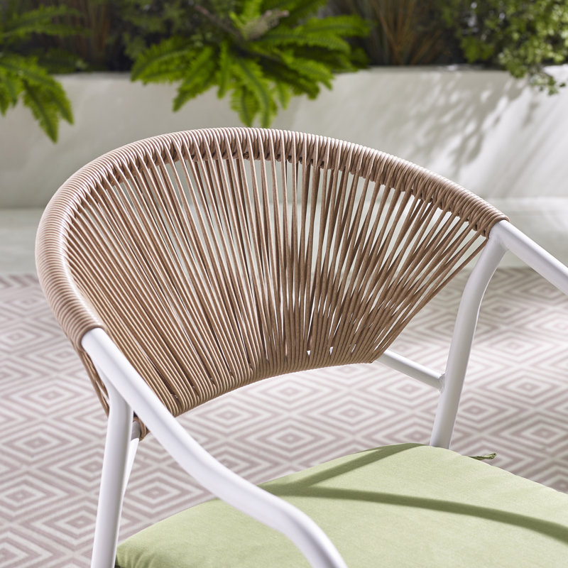 Rosston 4 Seater Garden Dining Table Set with 4 Alvino Dining Chairs for Modern Patio, Cream