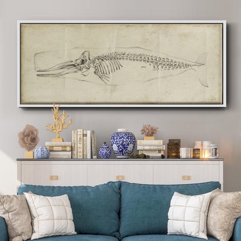 Whale Study II, reproduction d'art sur toile, Blanc, H 12 po x l 30 po x P 1,5 po