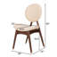 Chaises de salle à manger rembourrées Eichorn avec dossier courbé et pieds en bois-132904275-118705406