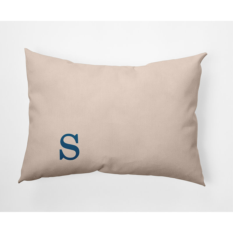 Coussin décoratif intérieur / extérieur Modern Monogram, Beige / bleu