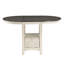 Counter Height 1pc Dining Table With Extension Leaf & Storage In White Antique Rosy Brown Room Brown/white Finish