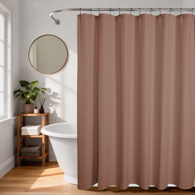 Cotton Blend Waffle Single Shower Curtain