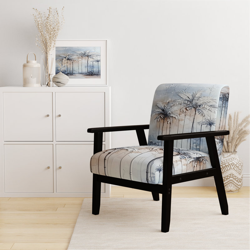 Chaise d'appoint Palm Trees, Black Square Arms