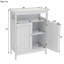 Armoire de salle de bain - blanc, portes à double volet, solide, finition, espace de rangement généreux, modèle de porte simple à assembler, espace peint abondant, instructions d'assemblage sans effort