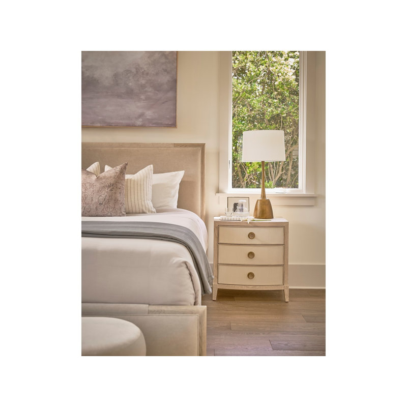 Paloma 27" Wide Off-White Reeded Drawer Front Nightstand