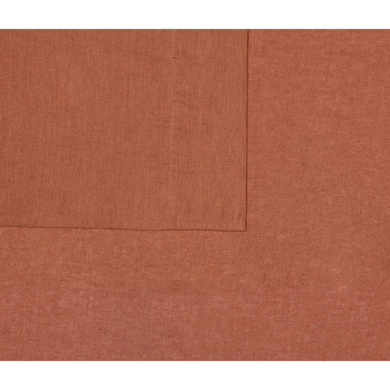 Ensemble de draps en lin Nena Aybar, Ensemble de draps pour très grand lit californien, Orange