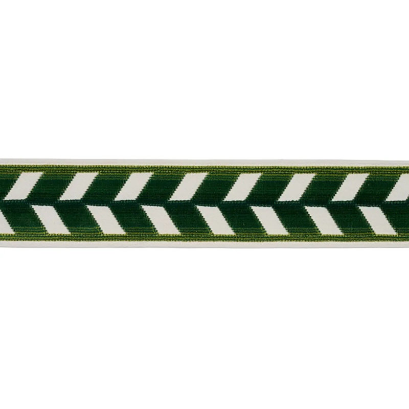 Chevron Strie Velvet Tape, Emerald
