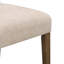 Ensemble de 2 chaises de salle à manger rembourrées avec assise en tissu beige et pieds en bois d'hévéa brun clair, capacité de poids de 330 lb