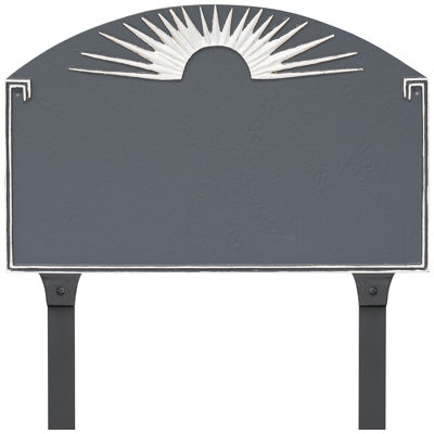 Plaque d’adresse pour gazon à 2 lignes à polygramme de soleil
