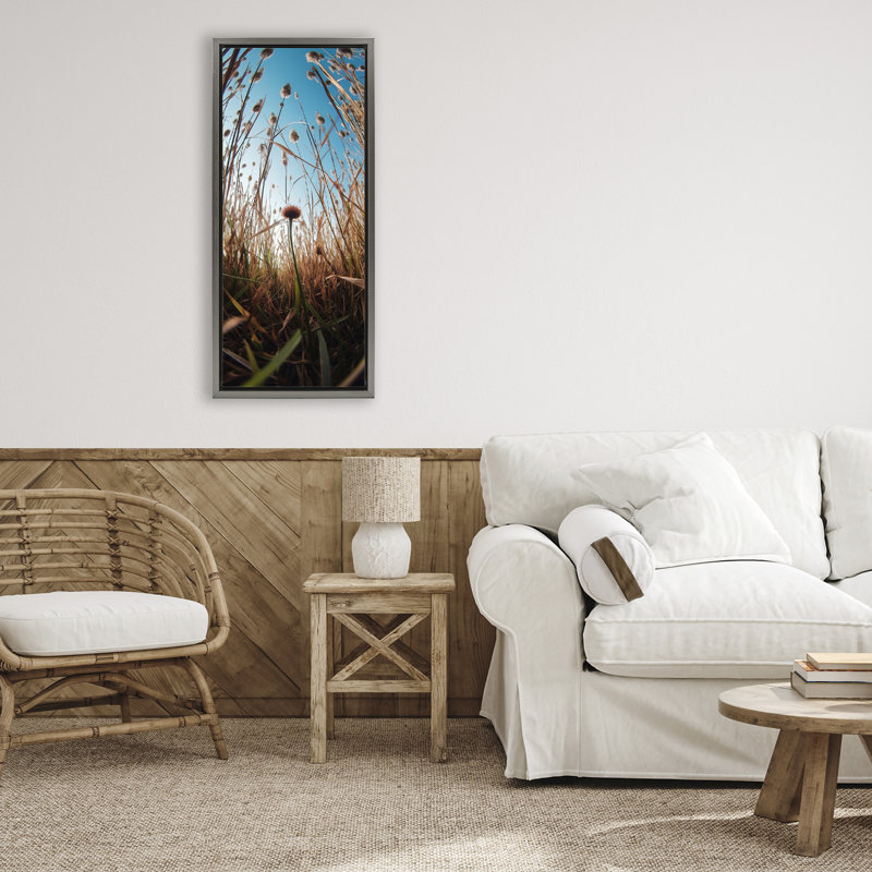 Cadre flottant Daydream Botanical Meadow, design par Decent Exposures, Cadre flottant gris lustré, H 31 po x l 15 po