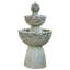 Weather Resistant Pedestal Fountain with Lights-387597227