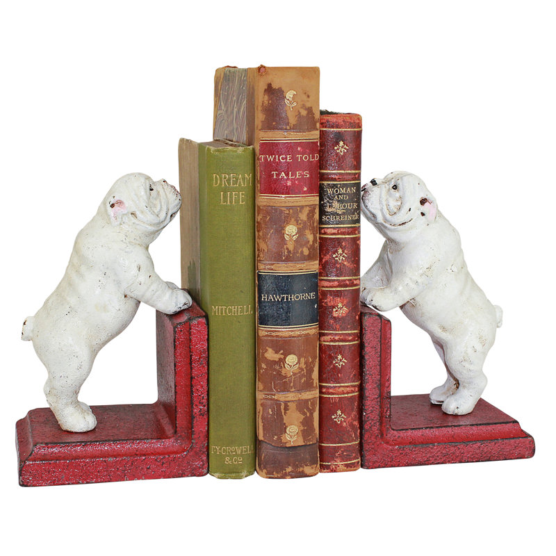Serre-livres en fer à repasser bouledogue