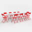 Table de salle à manger rectangulaire pliable avec 10 chaises pliantes pour un usage pique-nique intérieur et extérieur-1922773572-1922773573