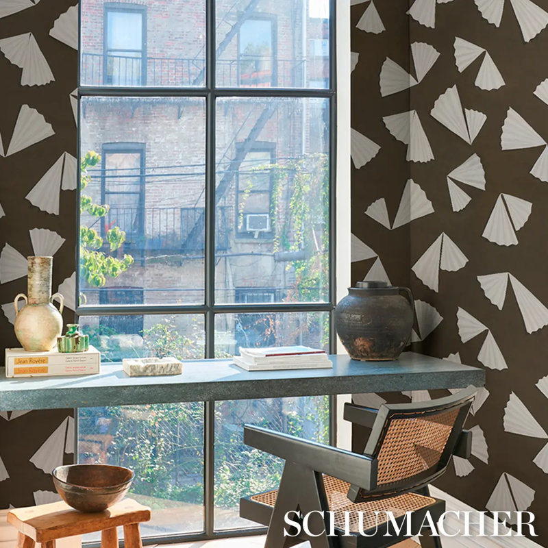 Schumacher X Backdrop Antoinette Wallpaper, Brown