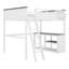 Queen Size Loft Bed With Built-In Desk, Open Shelves