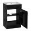 Meuble-lavabo de 20 po avec lavabo, meuble-lavabo avec tablette de porte et tablette réglable, noir-2096211950