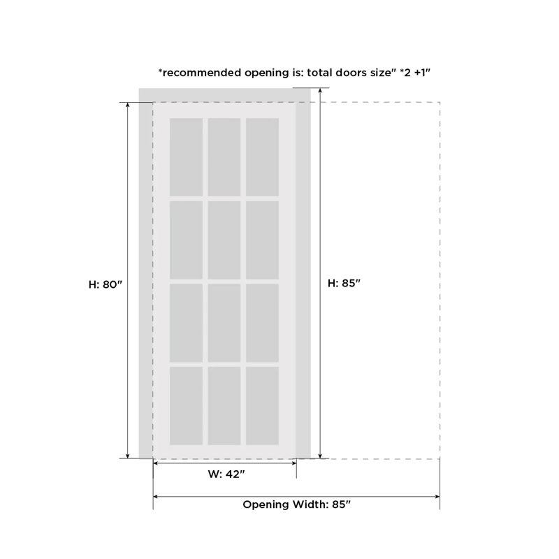 Chocolate Ash 42 x 80 Inch 3-Panel Solid Core Pocket Door