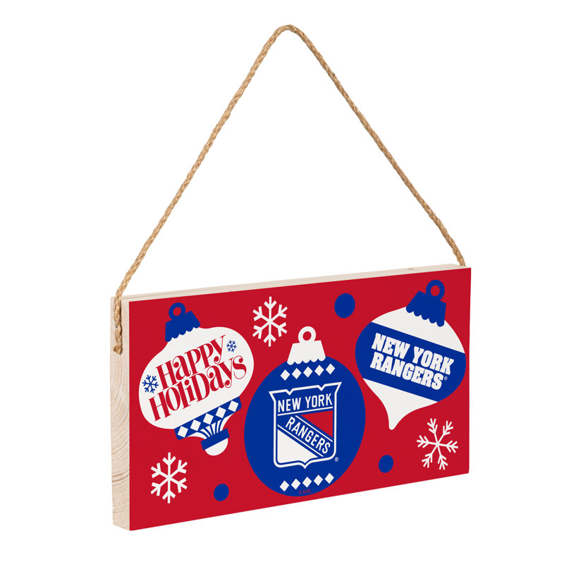 Plaque murale en bois des fêtes New York Rangers 6 x 11
