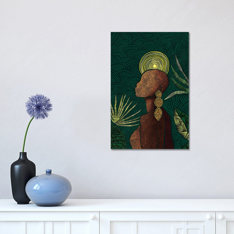 Vea (bleu sarcelle) par Bria Nicole - impression sur toile tendue, H 18 po x l 12 po x P 1,5 po