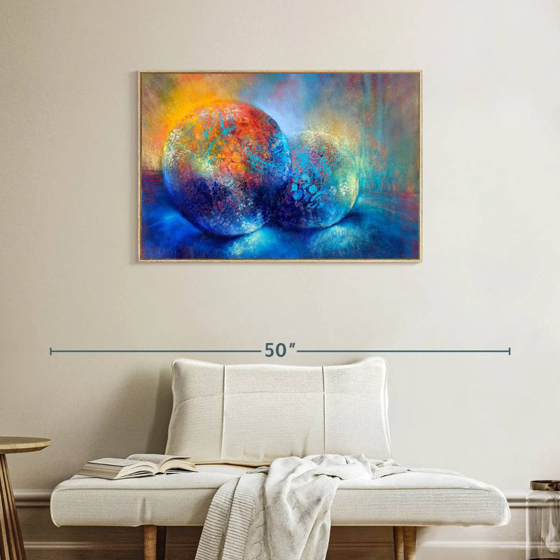 Small Treasures, Floating Frame Natural Wood, 37" X 25"
