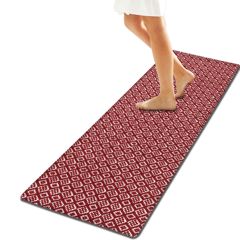 Tapis anti-fatigue rembourré Abdurraheem, Rouge